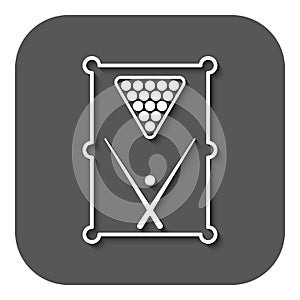 The billiard table icon. Game symbol. Flat