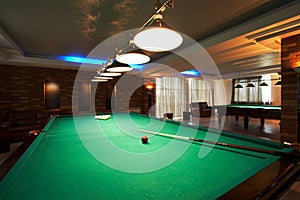 Billiard table in a night club