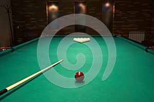 Billiard table in a night club