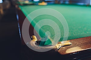 Billiard on table. Perfect composition of pool balls.