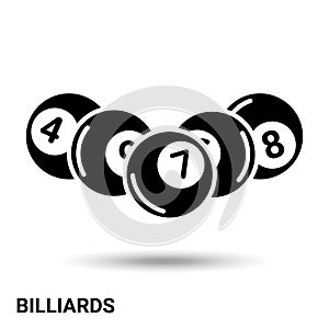 Billiards. Billiard balls isolated on a light background. Vector illustration