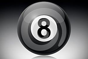 Billiards black ball number eight. Magic billiard ball 8. Game of billiards