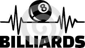 Billiards heartbeat with word