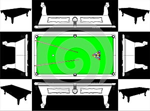 Billiards Snooker Table Base And Face Vector 01
