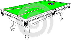 Billiards Snooker Table Perspective Vector 01