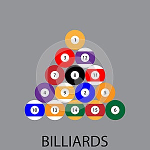 Billiards sport icon flat
