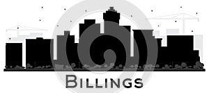 Billings Montana City Skyline Silhouette with Black Buildings Isolated on White photo