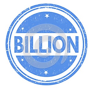 Billion sign or stamp photo