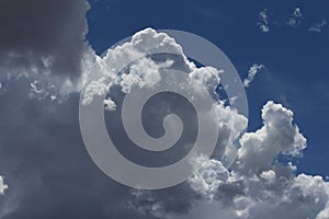 Billowing Clouds in Blue Sky