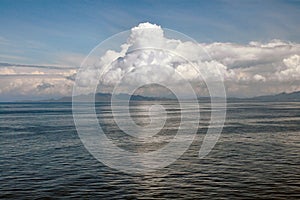 Billowing Clouds From Deck Of Cruise Ship