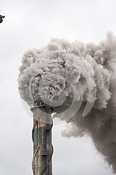 Billowing smoke stack