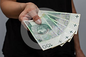 The bills of 100 polish zloty