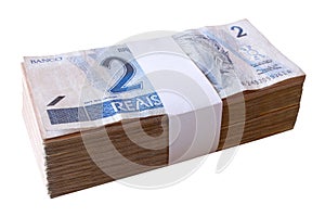 Bills, 2 Reais - Brazilian money. photo