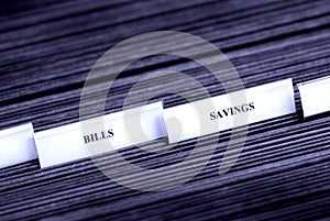 Bills and Savings Filing Tabs