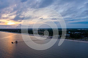 Biloxi, Mississippi waterfront sunset