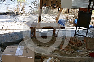 BILOXI, UNITED STATES - Sep 06, 2005: Storm-damaged room