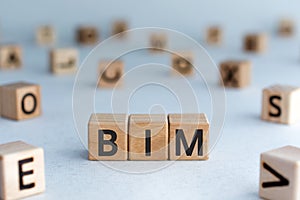 BIM - acronym from wooden blocks with letters