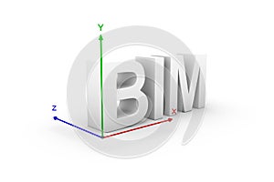 BIM axis 3d illustration