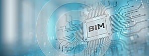 BIM Building Information Modeling Illustrated on a Processor