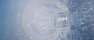 BIM Building Information Modeling Illustrated on a Processor