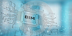 BIM Building Information Modeling Illustrated on a Processor