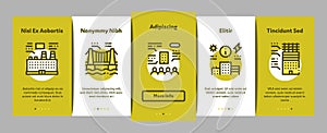 Bim Building Information Modeling Onboarding Elements Icons Set Vector