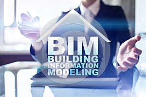BIM - Building information modeling. Industrial and technology concept.