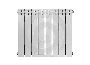 Bimetal radiator isolated on white background. Heating radiator cut out from the background. Convectors isolated.