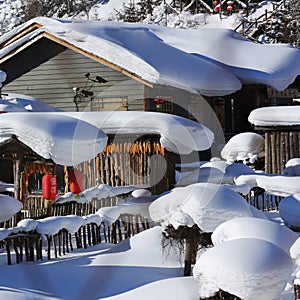 The bimodal forest farm in heilongjiang province - Snow Village