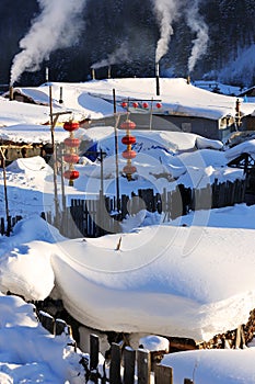 The bimodal forest farm in heilongjiang province - Snow Village photo