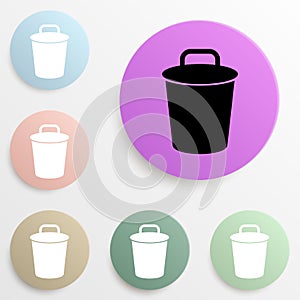 bin badge color set. Simple glyph, flat vector of web icons for ui and ux, website or mobile application