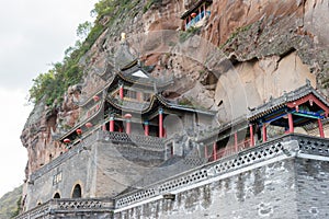 Bin County Cave Temple(UNESCO World heritage site). a famous Temple in Bin County, Shaanxi, China.