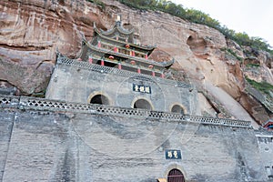 Bin County Cave Temple(UNESCO World heritage site). a famous Temple in Bin County, Shaanxi, China.