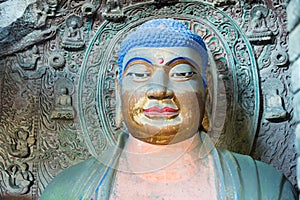 Bin County Cave Temple(UNESCO World heritage site). a famous Temple in Bin County, Shaanxi, China.