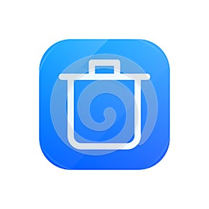 Bin glossy flat icon