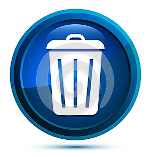 Bin icon elegant blue round button illustration