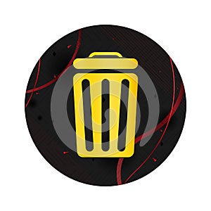 Bin icon elegant black round button
