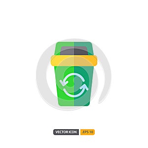 Bin icon in isolated on white background. for your web site design, logo, app, UI. Vector graphics illustration and editable