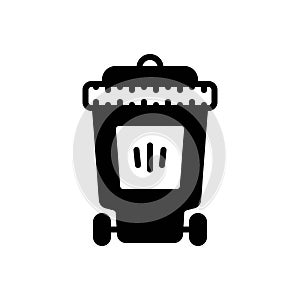 Black solid icon for Bin, trash and basket