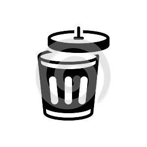 Black solid icon for Bin, trash and recycle