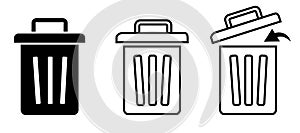 bin icons set
