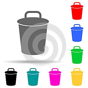 bin multi color style icon. Simple thin line, outline vector of web icons for ui and ux, website or mobile application