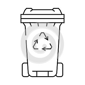 bin waste sorting line icon vector illustration