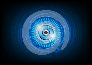 binary blue eye cyber security concept background vector