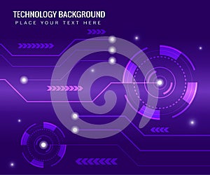 Binary circuit board future technology, purple HUD world cyber security concept background