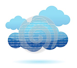 Binary cloud computing concept illustration