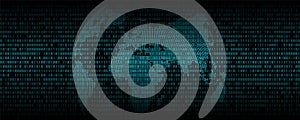Binary code abstract background, Digital communication code, Technology background