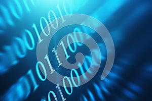 Binary code abstract background. Modern Technology internet communication and network data in cyberspace concept,