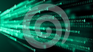 Binary code abstract technology background. Big data. Coding or hacker concept. Binary code. Computer techologies