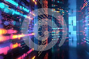 Binary code background. Abstract technology, big data, programming and software development concept.
